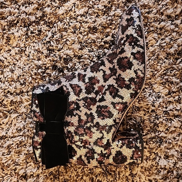 Betsey Johnson sequin leopard bootie - Picture 2 of 5